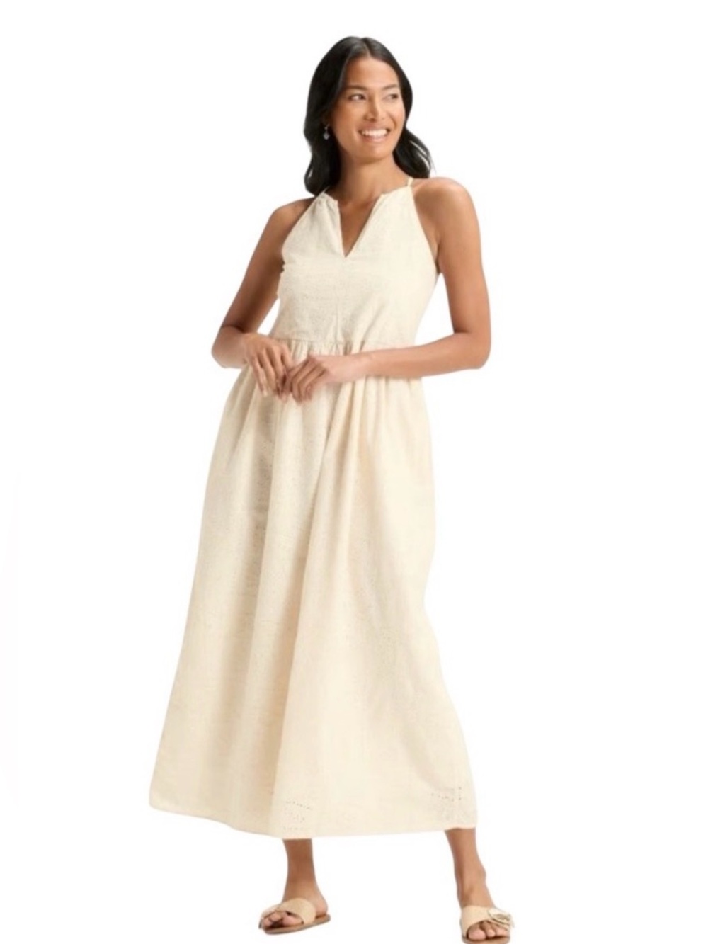 NWT Universal Threads Cream Halter Sea Shell Maxi Dress XS